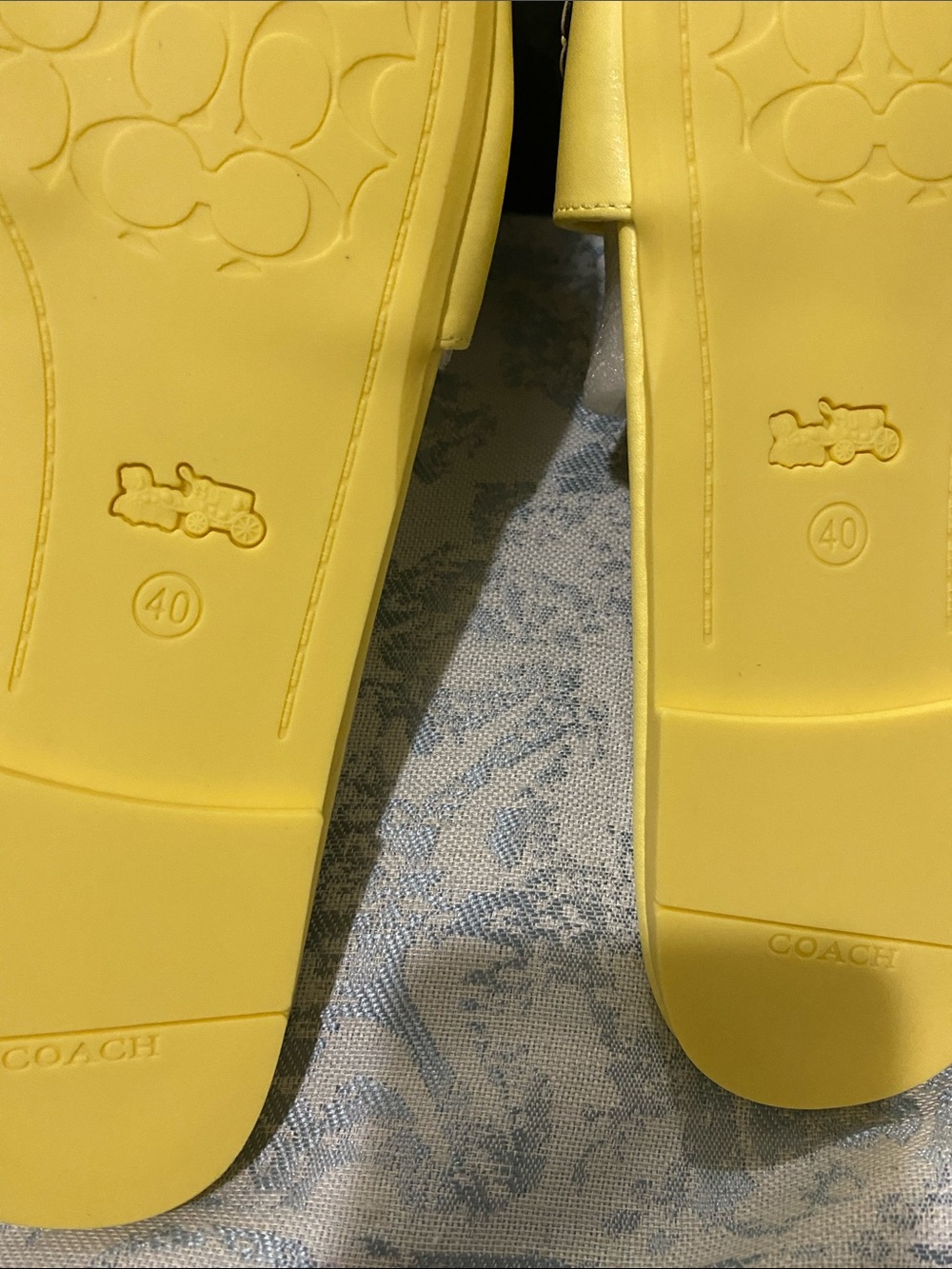 Coach Yellow Floral Appliqué Slide Sandals - Picture 4 of 5